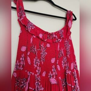 Express Red & Pink Floral Dress L